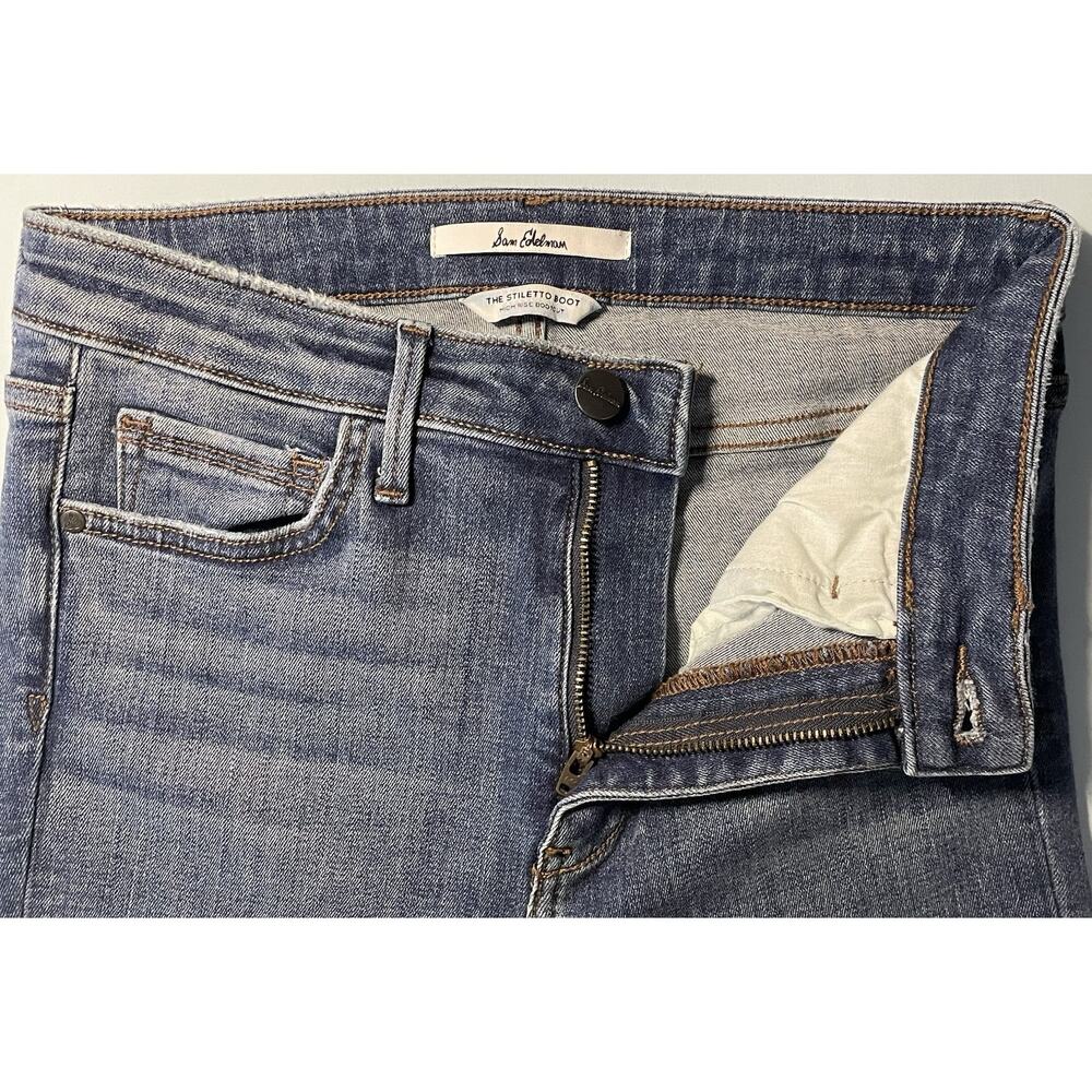 Sam Edelman "The Stiletto" Bootcut Jeans High Rise (10 in.) Size 27 Medium Blue - Picture 5 of 10